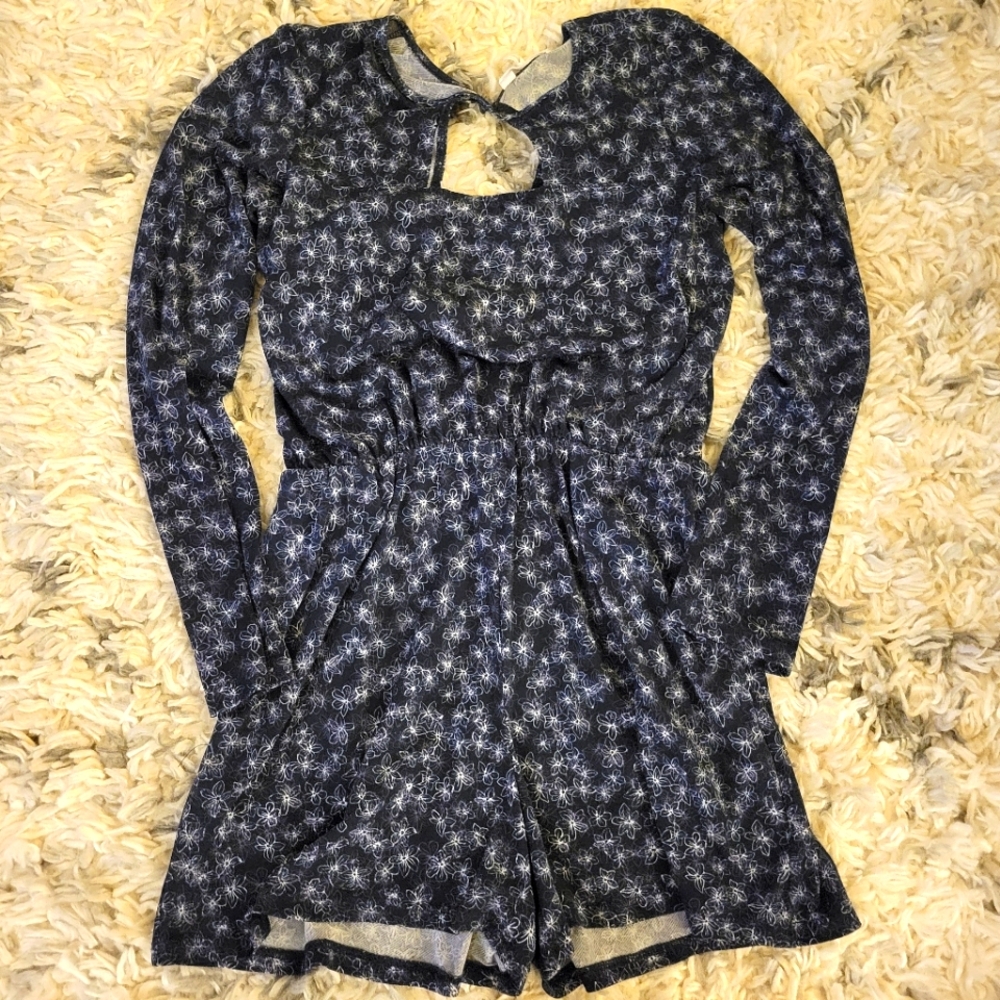 Women's Navy / White Floral Print Romper